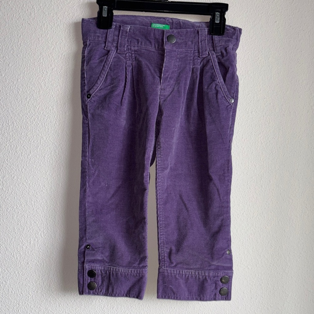 UNITED COLORS OF BENETTON Girls Corduroy Capri Pants Size 7/8